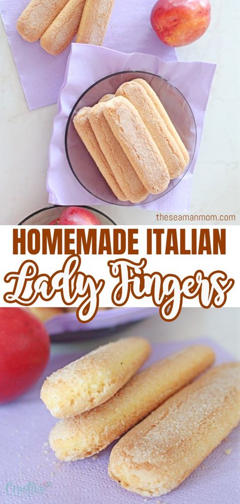 Bucca Di Beppo Recipes Desserts, Ladyfinger Cookies Recipe, Diy Lady Fingers, Lady Finger Biscuits Recipe, Homemade Lady Fingers For Tiramisu, Lady Fingers Recipe Easy, How To Make Lady Fingers, Lady Finger Cookies Recipe, Substitute For Lady Fingers In Tiramisu