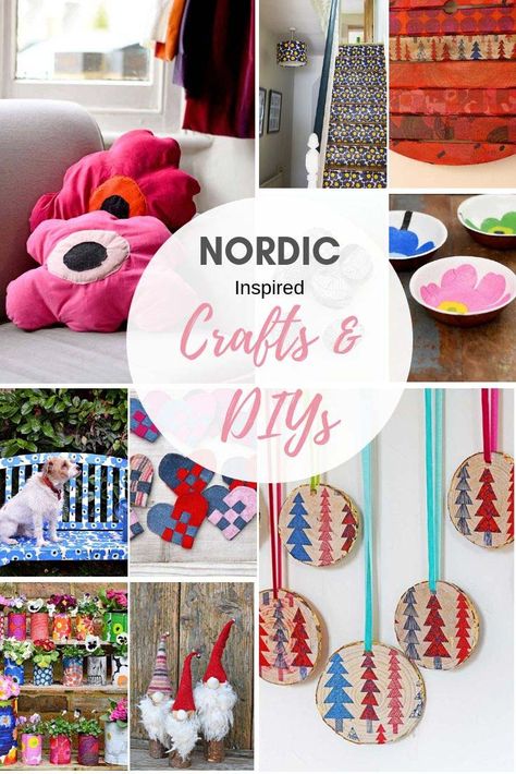 Cardboard House Craft, Nordic Crafts, Norwegian Crafts, Scandinavian Crafts, Diy Flower Pillow, Swedish Christmas Traditions, Diy Crafts Kids, Nordic Christmas Decorations, Unique Easter Eggs