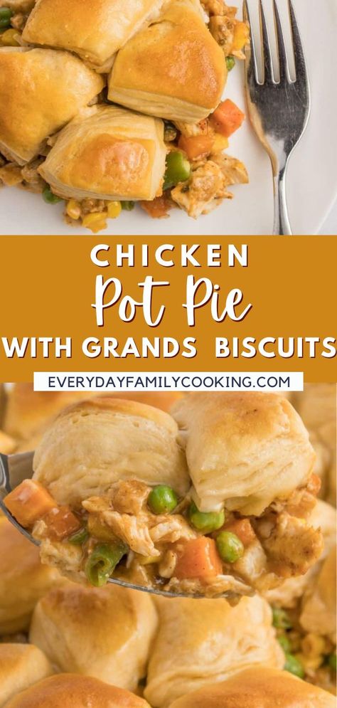 Sink into the warm comfort of chicken pot pie with biscuits. It’s like a warm hug on your plate — wholesome, satisfying, and oh so delicious. Chicken Pot Pie Recipe With Biscuits, Chuck Roast Crock Pot Recipes, Chicken Pot Pie With Biscuits, Pot Pie With Biscuits, Pot Pie Recipe Easy, Biscuit Chicken Pot Pie, Grands Biscuits, Vegetable Slow Cooker, Easy Chicken Pot Pie Recipe