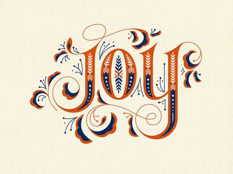 15 Hand-Lettering Designers With Skillz We Envy | Brit + Co Word Joy, Calligraphy, Red, Blue, White, Design