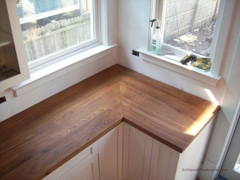 Wood Countertop Corners – Antique Woodworks Flooring Countertop, Reclaimed Wood Countertop, Wooden Countertops, Outdoor Kitchen Countertops, Wood Countertop, Wood Kitchen Cabinets, Black Ash, Wood Counter, Butcher Block Countertops