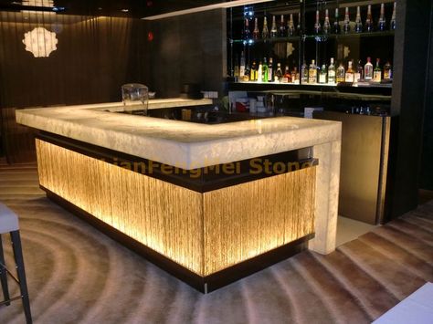 Bar Lounge Design, Home Bar Counter, Juice Bar Design, Bar Counter Design, Bar Counters, Modern Home Bar, Home Bar Rooms, Bar Interior Design, Stone Bar