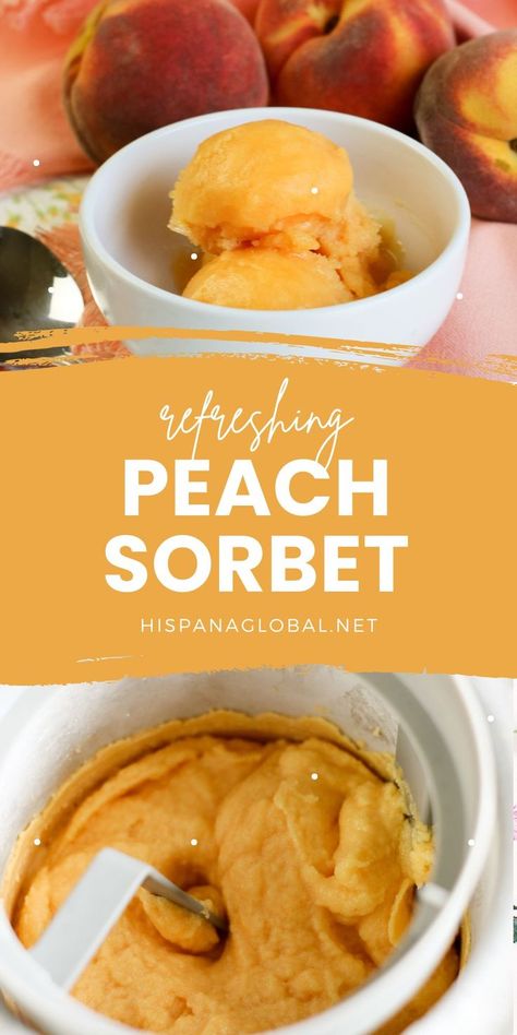 Peach Gelato Recipe, Peach Sorbet Recipe Ice Cream Maker, Cuisinart Ice Cream Maker Recipes Sorbet, Ice Cream Machine Recipes Cuisinart, Sorbet In Ice Cream Maker, Home Made Sorbet, Sorbet Recipes For Ice Cream Maker, Homemade Ice Cream Maker Recipes, Nectarine Sorbet