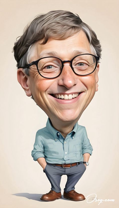 Bill Gates Caricature | osoq.com Caricature Drawings, Drawing Online, Vector Portrait Illustration, Caricature Cartoon, Human Faces, Caricature Art, Caricature Sketch, Simple Portrait, Funny Caricatures