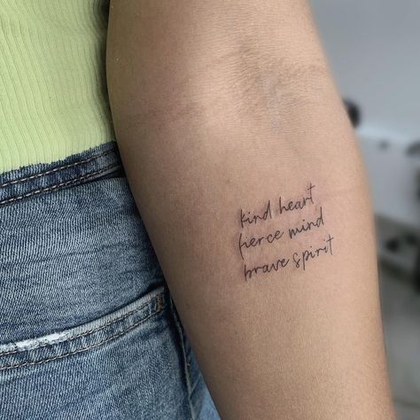 Loyal Brave True Tattoo, Free Your Mind Tattoo, Forearm Tats, Brave Tattoo, Book Inspired Tattoos, Fear Tattoo, Fierce Tattoo, Enough Tattoo, Be Brave Tattoo