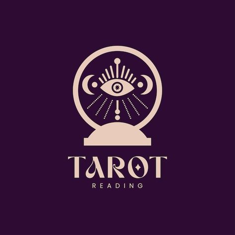 Vector astronomy tarot card reading logo... | Premium Vector #Freepik #vector Oracle Logo, Tarot Logo, Empress Tarot, Tarot Card Reading, Visiting Card Design, Logo Emblem, Reading Tarot Cards, Visiting Cards, Emblem Logo