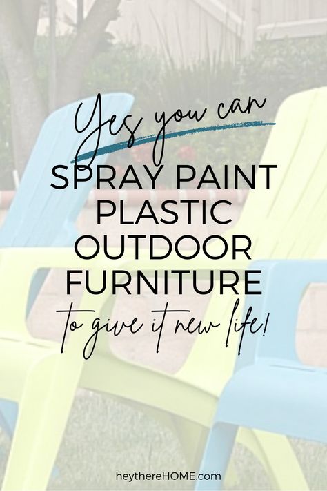 Can you spray paint plastic chairs? Yes, and spray painting plastic chairs is a great way to give them new life and add color to your outdoor living space! Read my tips for best results! Spray Paint Plastic Chairs, How To Paint Plastic Chairs, Spray Paint Adirondack Chairs, Plastic Chair Makeover, Paint Plastic, Painting Plastic Furniture, Painting Plastic Chairs, Spray Paint Chairs, Outdoor Plastic Chairs