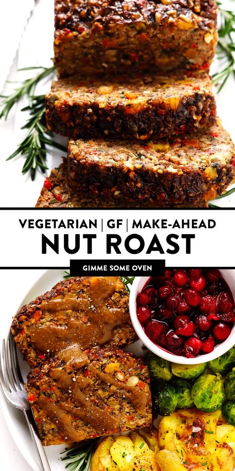 Nut Roast Recipe, Vegetarian Nut Roast, Roasted Nuts Recipe, Nut Roast, Vegetarian Roast, Vegan Christmas Dinner, Vegetarian Christmas, Dinner Christmas, Vegan Christmas Recipes