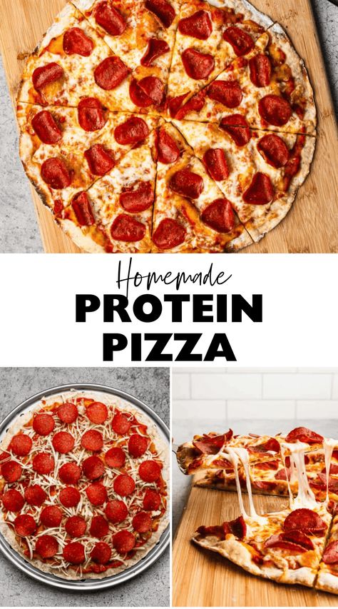 Homemade Protein Pizza Healthy High Protein Pizza Recipes, Protein Pizza Crust, Easy Healthy Pizza Recipes, Healthy Pizza Dough, Healthy Pizza Toppings, High Protein Pizza, Healthy Homemade Pizza, Healthy Pizza Crust, Calories Pizza