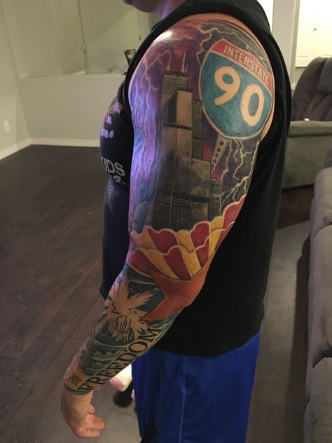 Interstate Tattoo, Interstate 95 Tattoo, Men Tattoos Arm Sleeve, Arm Tattoos For Guys, Arm Sleeve, Arm Tattoo, Tattoos For Guys, Tattoos