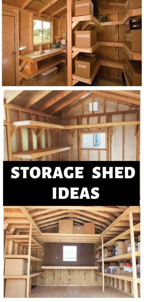 Pallet Shed Organizer, Building Storage Shed, Backyard Shed Storage, Backyard Sheds Storage, Storage Shed Blueprints, Finished Shed Interior Storage, Garden Shed Plans 10x12, Shed Bike Storage Ideas, Shed Shelves Ideas