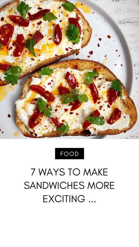 7 Ways to Make Sandwiches More Exciting ... Rosemary Bread Sandwich, Bread Sandwich Ideas, Easy Packed Lunch, Lentil Loaf, Rosemary Bread, Bread Sandwich, Sandwich Ideas, Seed Bread, Sandwich Fillings