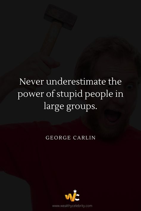 Quotes For Stupidity People, Majority Quotes, George Carlin Quotes Wise Words, Quotes About Stupidity, Politic Quotes, Stupidity Quotes, Coffee Table Book Ideas, Motivational Quotes By Famous People, George Carlin Quotes