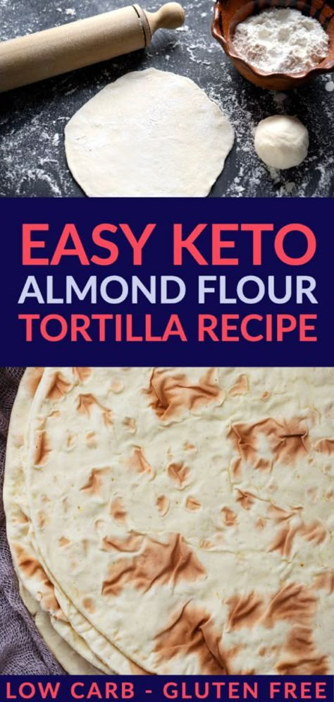 Almond Flour Tortilla Recipe, Flour Tortilla Recipe, Keto Tortilla, Keto Quiche, Keto Tortillas, Gluten Free Tortillas, Flour Tortilla, Keto Pancakes, Low Carb Tortillas