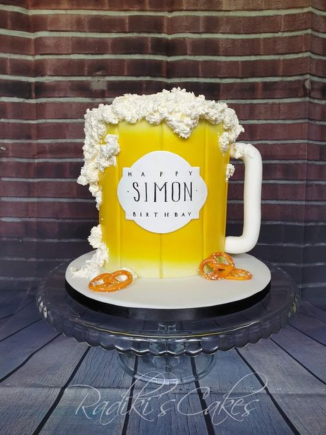 Beer Stein Cake, Beer Mug Cake, Cake For Husband, Beer Cake, Fathers Day Cake, Cake Logo, Cake Delivery, Novelty Cakes, Holiday Cakes