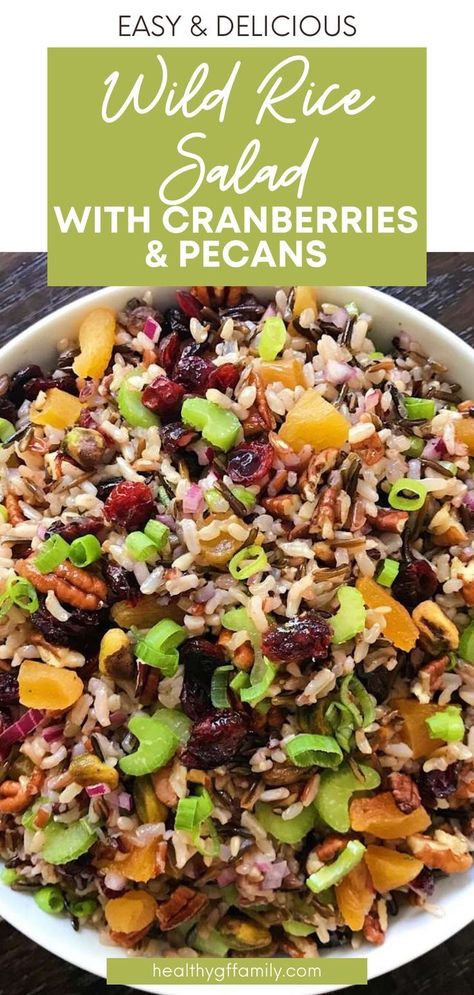 Rice Salad Cold, Wild Rice Salad Recipe, Grain Salad Recipes, Salad With Cranberries, Wild Rice Pilaf, Wild Rice Recipes, Rice Salad Recipes, Wild Rice Salad, Gluten Free Salads