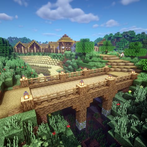 Minecraft Bridge Inspiration, Cottage Bridge Minecraft, Bridge Idea Minecraft, Simple Minecraft Base Ideas, Minecraft Bridge Aesthetic, Minecraft Bridge Ideas Simple, Minecraft Bridge Ideas Cottagecore, Bridge Minecraft Design, Minecraft Pier