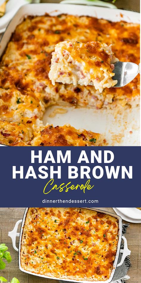 Cheesy Ham and Hash Brown Casserole made with melty cheese and creamy potatoes is the ultimate comforting, savory breakfast dish. Try it out!