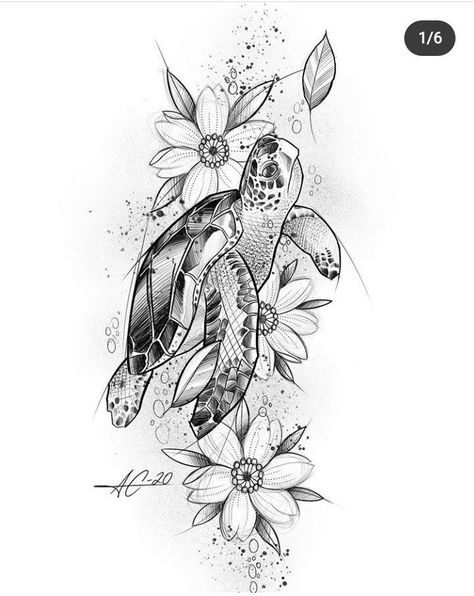 Tropisches Tattoo, Beach Tattoo Ideas, Ocean Sleeve Tattoos, Thigh Piece Tattoos, Tato Maori, Arm Sleeve Tattoos For Women, Tier Tattoo, Turtle Tattoo Designs, Hip Thigh Tattoos