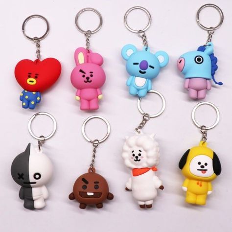 Bt21 Keychain, Charger Art, Clay Crafts For Kids, Cool Keychains, Polymer Clay Kawaii, Clay Keychain, Clay Diy Projects, Clay Crafts Air Dry, Handmade Paper Crafts