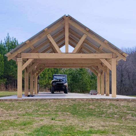 Timber Frame Gazebo, Timber Frame Pavilion, Post And Beam Construction, Timber Pergola, Gazebo Plans, Timber Frame Construction, Small Barn, Outdoor Pavilion, Roof Construction