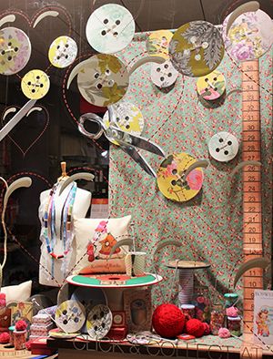 Fabric Store Window Displays, Craft Shop Window Display, Window Display Fabric Store, Fall Store Window Displays Retail, Sewing Shop Window Display, Themed Window Display, Creative Window Display, Quilt Shop Displays, Shop Window Ideas