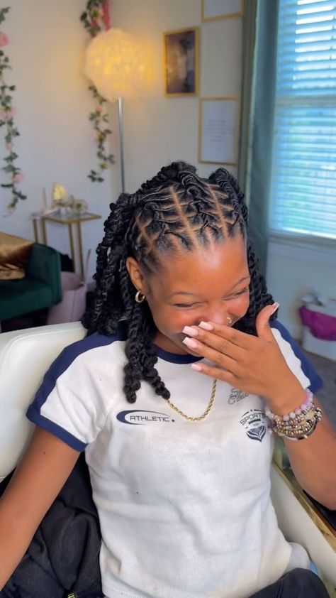 braideddbynyla ♡ (NO DMS, text #!) | so many ways to style your locs 😌 #locs #locsretwist #hair #locsstylist #loctician #kennesawlocs #kennesawloctician #kennesawlocstylist... | Instagram Braid Back Loc Styles, Side Ponytail Loc Styles, Locs Braid Out, Women’s Locs Styles, Loc Styles On Women, Winter Loc Styles, Protective Hairstyles For Locs, Loc Styles No Retwist Short, Locs With Added Hair