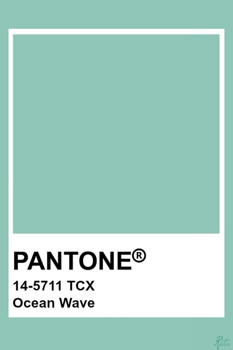 Pantone Ocean Wave Ocean Green Color Palette, Pantone Sea Green, Ocean Blue Pantone, Colour Swatches Pantone, Pantone Turquoise, Ocean Green Color, Pantone Shades, Pantone Poster, Pantone Tcx