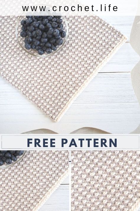 This gorgeous crochet placemat pattern is a perfect way to add beauty to your table. An easy free crochet pattern that is cute, fast, fun, and a great crochet gift. #CrochetPlacemat #Placemat #CrochetPattern #FreeCrochetPattern Crochet Placemat Pattern, Placemats Pattern, Placemat Crochet, Placemat Patterns, Crochet Placemat, Crochet Table Mat, Crochet Placemat Patterns, Ribbed Crochet, Crochet Mat