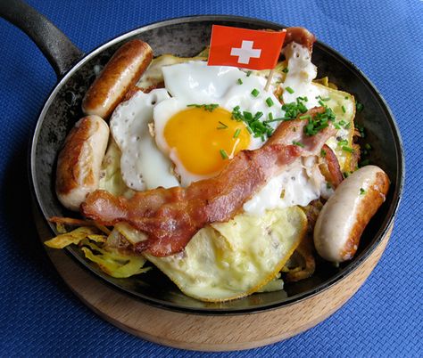 To those who think that the subject of Swiss cuisine can be summed up in one word—fondue—we say not so fast. In a country with four official languages culinary traditions reflect a complex national identity. Swiss Recipes, Switzerland Recipes, Swiss Breakfast, Swiss Cuisine, Swiss Food, Beautiful Switzerland, Cuisine Recipes, European Food, Unique Recipes