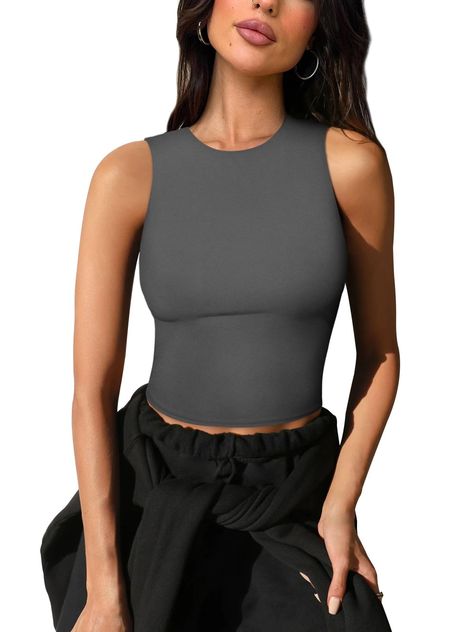 Neutral Tank Tops, Tank Top Fits, Bra Design, Layered Shirts, Cotton Crop Top, Character Profile, Women Tank Tops, Casual Chic Outfit, Chic Outfit