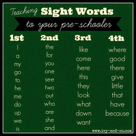 Pre K Sight Words, Preschool Sight Words, Preschool Prep, List Of Words, Kindergarten Prep, Teaching Sight Words, Kindergarten Readiness, Preschool Literacy, Sight Words Kindergarten