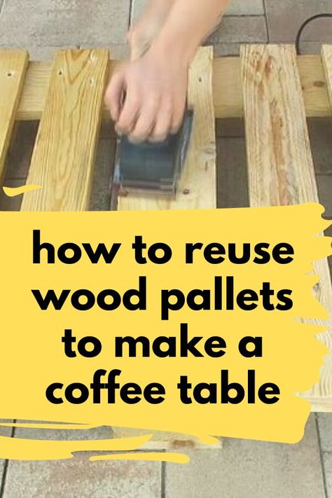 Upgrade your living room decor with this quick pallet coffee table you can make in an afternoon. Reusing wood pallets is an eco friendly way to decorate. Find out how to build a wood pallet coffee table with this step by step video tutorial. Upcycling, Coffee Table Out Of Pallets, Wood Pallet Coffee Table, Diy Pallet Coffee Table, Pallet Wood Coffee Table, Simple Bed Frame, Recycling Crafts, Upper Kitchen Cabinets, Mirror Frame Diy