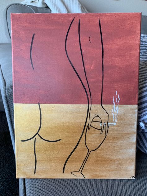 Easy Woman Painting, Women Body Paintings Easy, Nude Art Ideas Easy, Woman Silhouette Painting, Abstract Painting Easy, Simple Paint, Drawing Of A Woman, Simple Canvas Paintings, Back Painting