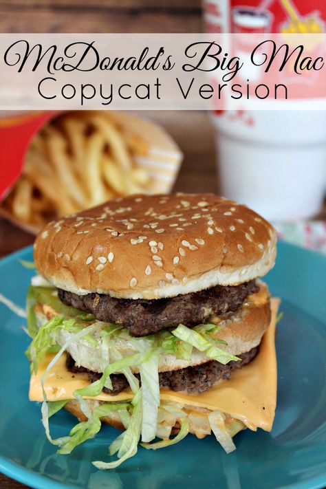 Big Mac Recipe, Mcdonalds Copycat Recipes, Mcdonald's Big Mac, Mcdonalds Recipes, Big Mac Sauce Recipe, Mac Sauce Recipe, Caramel Frappe, Homemade Big Mac, Chicken Honey