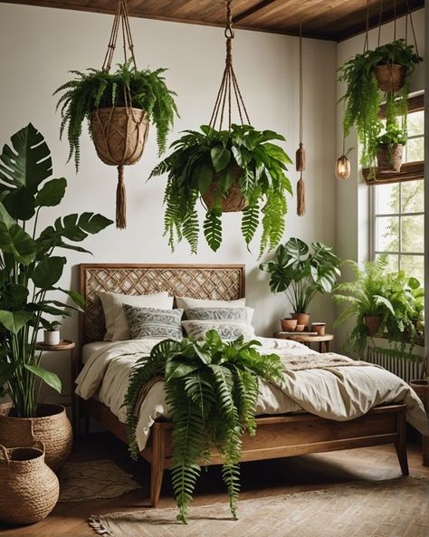 20 Rad 1970s Boho Style Bedrooms To Consider – ToolzView Plant Bedroom Aesthetic Boho, Wooden And Plant Bedroom, Bedroom Jungle Plants, Colorful Bohemian Bedroom Decor, Bohemian Bedroom Decor Boho, Modern Tropical Bedroom Tree, Modern Bohemian Bedroom Decor, Boho Chic Bedding Plant, Boho Bedroom Ideas Bohemian