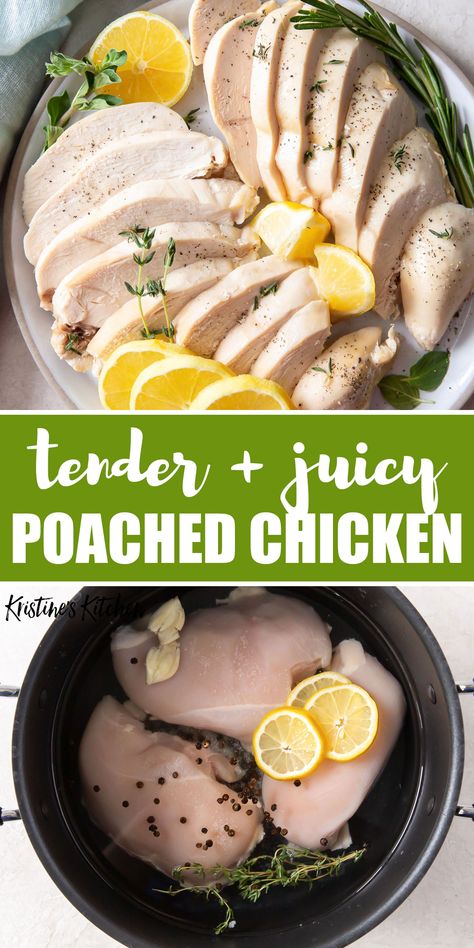 Essen, Poached Chicken Breast Recipes, How To Poach Chicken, Poach Chicken, Steamed Chicken Breast, Boiled Chicken Breast, Steamed Chicken, Boiled Chicken, Poached Chicken