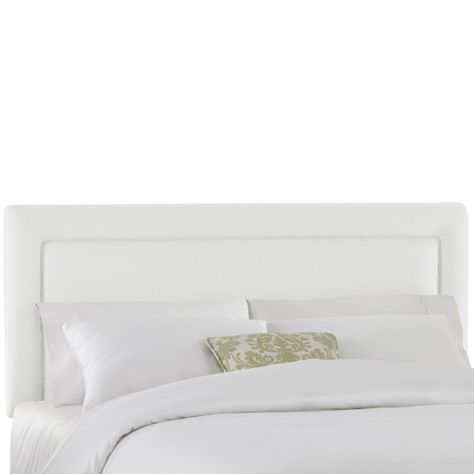 Twill Border Upholstered Headboard Twill White, Size: California King - 654CKTWLWHT White Upholstered Headboard, Contemporary Headboards, Upholstered Panel Headboard, Standard Bed Frame, Slatted Headboard, White Headboard, Skyline Furniture, Wingback Headboard, Queen Headboard