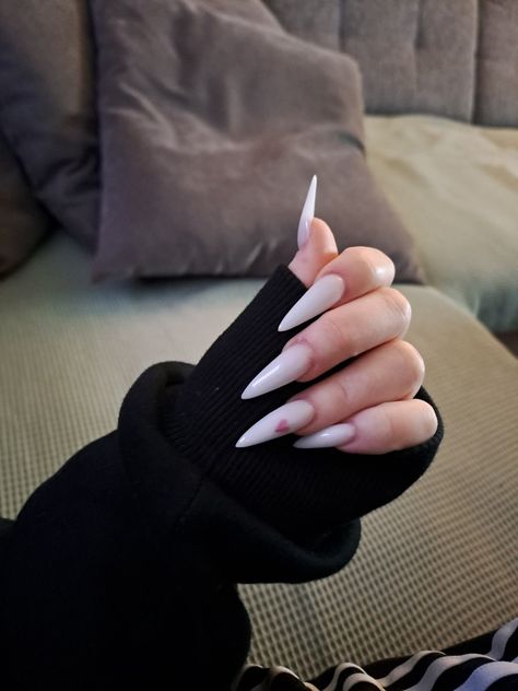 Bone White Nails, Heart Stiletto Nails, White Nails Stiletto, White Stiletto Nails, White Stilettos, Acrylic Ideas, Girly Acrylic, Girly Acrylic Nails, Ideal Body