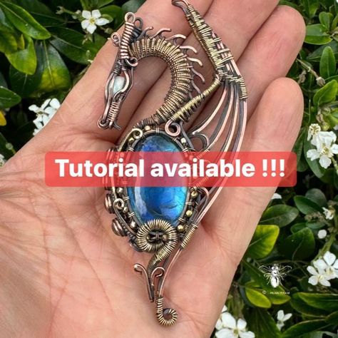 Wire Dragon, Wire Wrapped Dragon, Wrapping Crystals, Wire Animals, Fantasy Jewellery, Mythical Beasts, Native Beading, Wire Pendants, Art Dragon