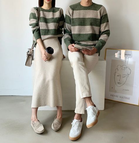 Couple Outfits Autumn, Couple Style Fashion Outfits, Korean Couple Fashion, Couple Outfits Korean, Fashion Couple Outfits, Korean Couple Outfits, Ootd Couple, Couple Outfits Matching, Outfit Couple