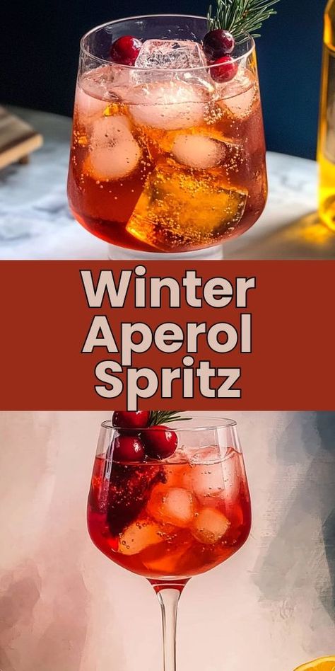 Celebrate the winter season with this Festive Winter Aperol Spritz! A twist on the classic Aperol Spritz, this recipe features vibrant cranberry and fresh rosemary for a cozy, seasonal touch. Perfect for holiday parties, cozy nights in, or as a signature drink for your winter gatherings. This refreshing cocktail combines citrusy Aperol, sparkling Prosecco, and a hint of holiday sweetness. Easy to make and sure to impress! #WinterCocktail #AperolSpritz #HolidayDrinks #WinterAperolSpritz🍊🍷🍾 Winter Aperol Spritz, Prosecco Cocktails Easy, Aperol Drinks, Aperol Spritz Recipe, Spritz Recipe, Prosecco Cocktails, Quick Easy Desserts, Easy Drink Recipes, Easy To Make Desserts