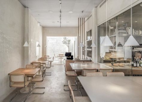 Opa by Vered Kadouri and Craft & Bloom | est living Minimal Restaurant Design, Minimalist Restaurant Design, Minimalistic Restaurant, Minimal Restaurant, Future Restaurant, Minimalist Restaurant, Bar Restaurant Design, Shop Architecture, Restaurant Layout