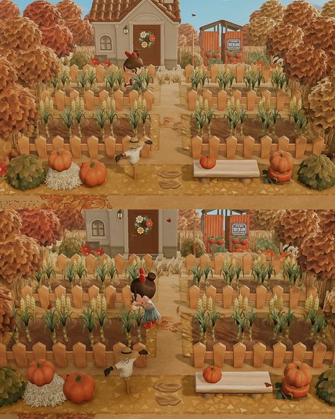 That Sunday morning farm life 🌽 🍅 🚜 Thank you @acnhtreasureisland Animal crossing new horizons ACNH Nintendo switch wholesome gaming cozy design fall autumn cottagecore island idea inspiration aesthetic cosy decor build inspo game photography cute villagers small town vibes happy friendship towncore surf summer #acnh #animalcrossing #acnhcommunity #acnhfarm #acnhfall #animalcrossingnewhorizons Cozy Acnh Designs, Animal Crossing Cottagecore Town Square, Acnh Island Farm Inspirations, Acnh Farm Inspiration, Different Animal Crossing Island Aesthetics, Acnh Island Designs Farmcore, Acnh Farm Build, Acnh Orange Orchard, Old Animal Crossing Aesthetic