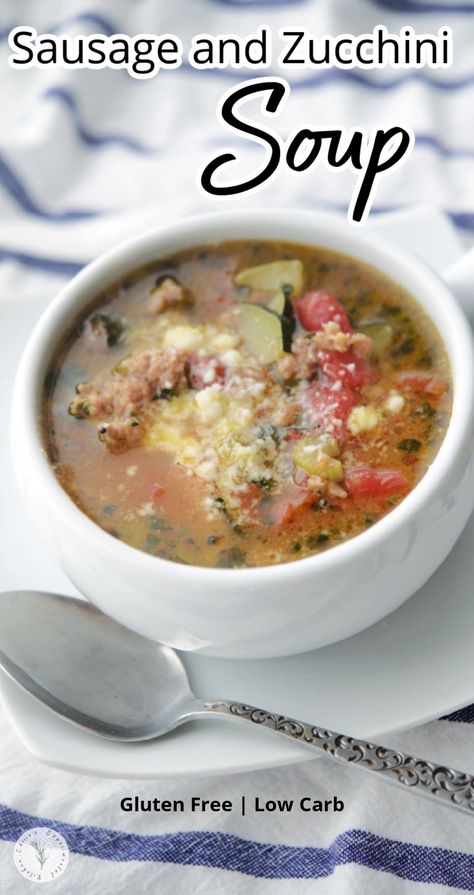 Lasagne Soup, Zucchini Soup Recipes, Sausage Soup Recipes, Hearty Soup Recipes, Zucchini Tomato, Veal Recipes, Italian Sausage Soup, Soup With Ground Beef, Italian Sausage Recipes