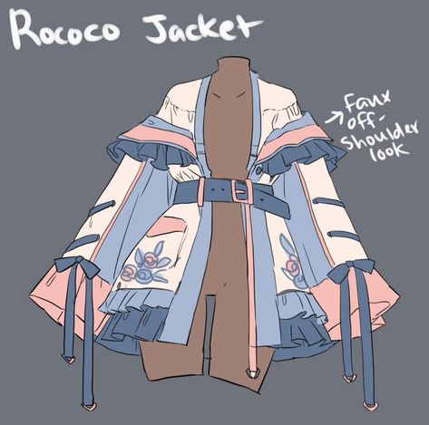 Rococo Techwear, Kawaii Cottagecore, Animated Clothes, Art Outfits, Clothing Sketches, Dress Design Drawing, Clothing Design Sketches, Inspired Dresses, Drawing Anime Clothes