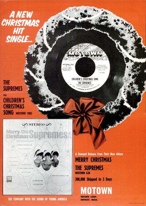 Supremes Children's Christmas Song Billboard Ad Motown Christmas, Childrens Christmas Songs, Mary Wilson, Berry Gordy, The Supremes, Christmas Ad, Motor City, Childrens Christmas, Diana Ross