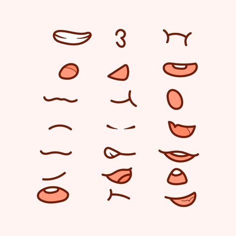 How To Draw Mouth Cartoon, Cute Chibi Mouth, Eye Cute Drawing, How To Draw Chibi Mouth, How To Draw Cartoon Mouths, Chibi Smile Reference, Cute Anime Mouth Drawing, Anime Mouth Smile, Chibi Mouth Drawing