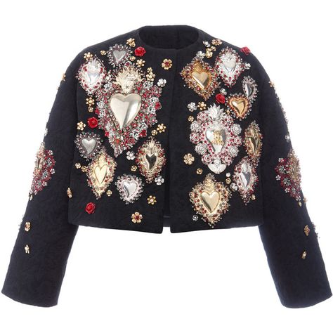 Dolce & Gabbana Sacred Heart Embellished Brocade Jacket (261 935 ZAR) ❤ liked on Polyvore featuring outerwear, jackets, black cropped jacket, dolce&gabbana, brocade jacket, cropped jacket and collarless jacket Balayage, Couture, Black Cropped Jacket, Brocade Jacket, Cl Fashion, Dolce Gabbana Jacket, Dolce And Gabbana Fashion, Collarless Jacket, Embellished Jacket