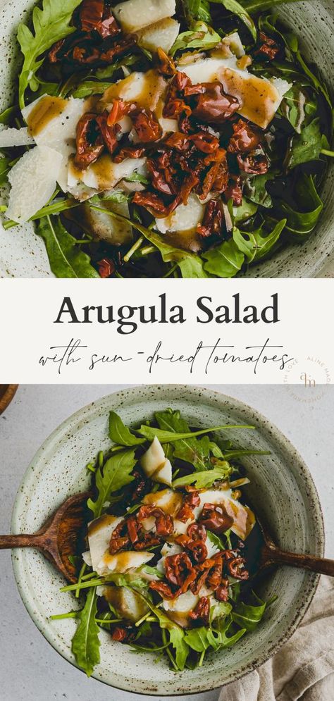 Arugula Salad With Sun Dried Tomatoes, Arugula Sun Dried Tomato Salad, Salad Sun Dried Tomatoes, Arugula Parmesan Salad, Sun Dried Tomato Salad, Sundried Tomato Salad, Salad With Sundried Tomatoes, Salad With Sun Dried Tomatoes, Parmesan Pasta Salad